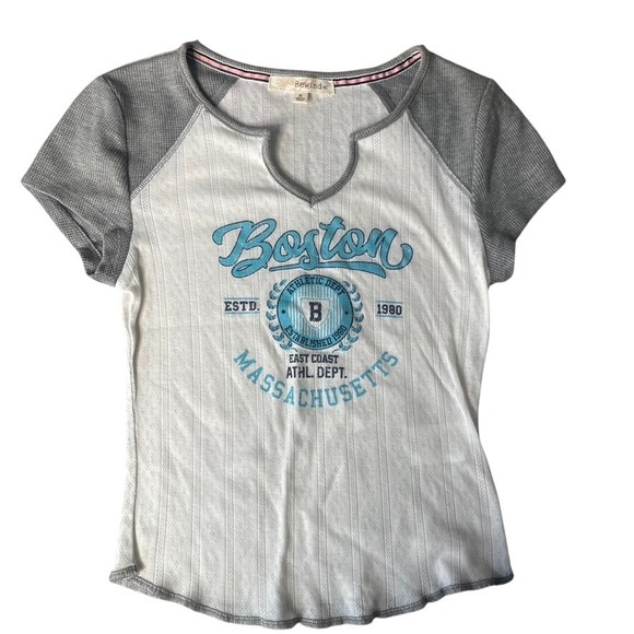 Rewind Tops - Rewind Boston Athletic Dept Graphic T Shirt Womens Size M Short‎ Sleeve V Neck